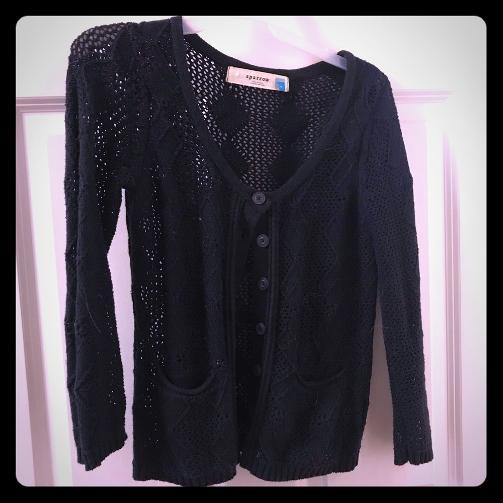 Anthropologie Sparrow navy knitted cardigan